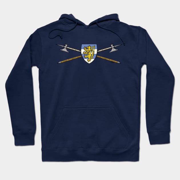 Medieval Poleaxes and Shield Hoodie by AzureLionProductions